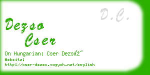 dezso cser business card